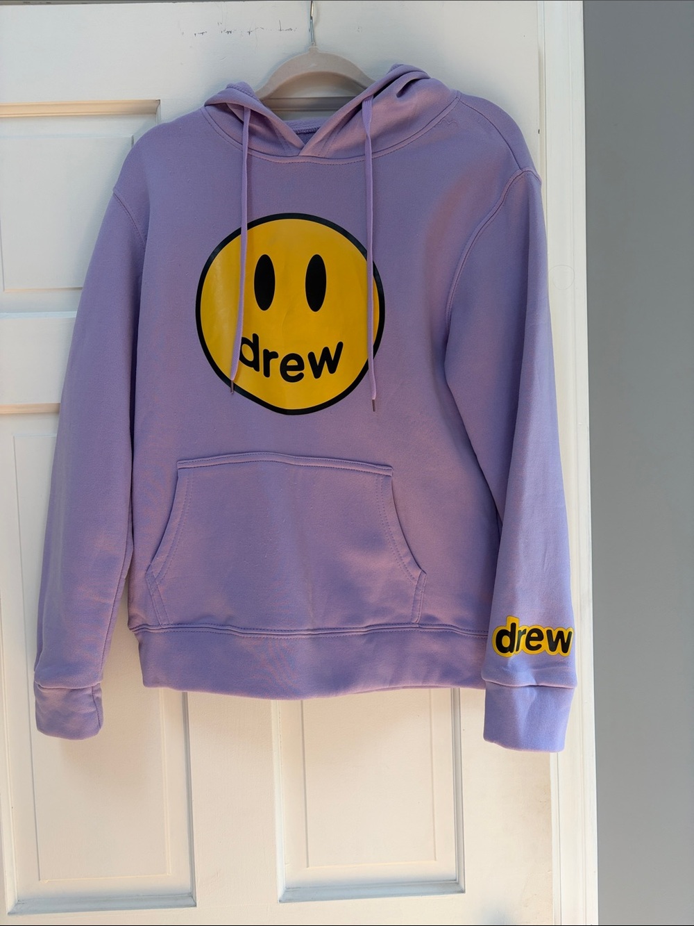 DREW Lavender Hoodie with Yellow Smiley Logo